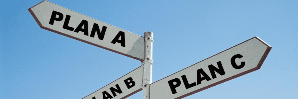 Plan A, Plan B and Plan C on a signpost
