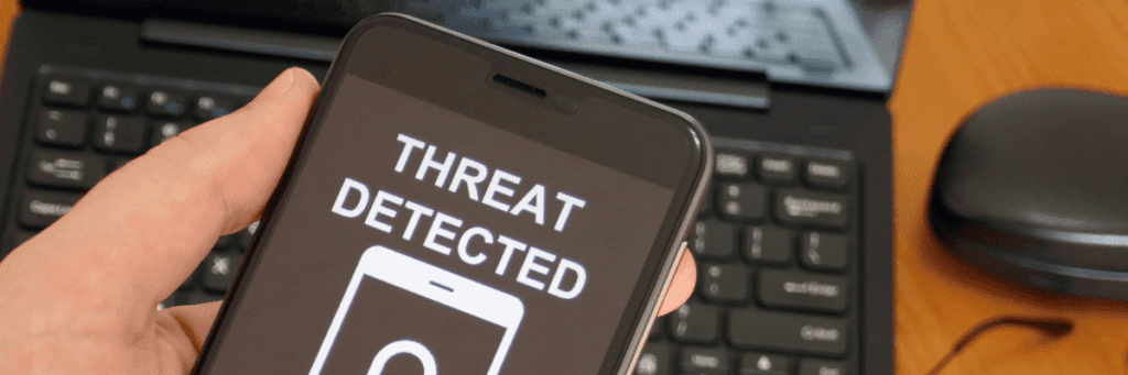 Threat detected text on a mobile phone