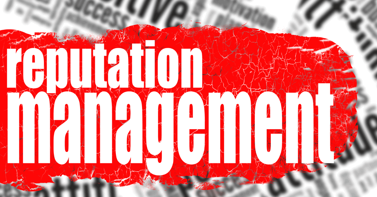Reputation Management written white on a red background