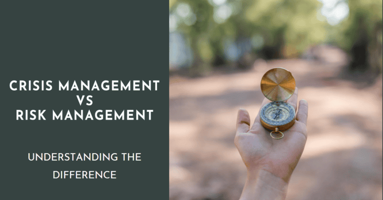 crisis management vs risk management known the difference shown as a compass
