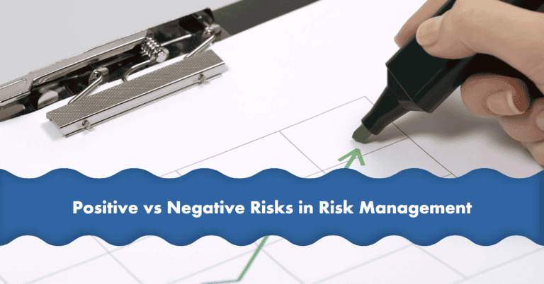 Positive vs negative risks in risk management chart