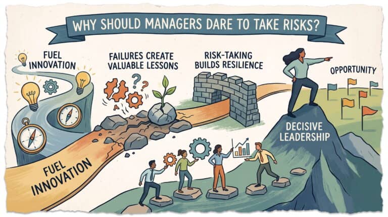 Infographic showing why managers should dare to take risks.